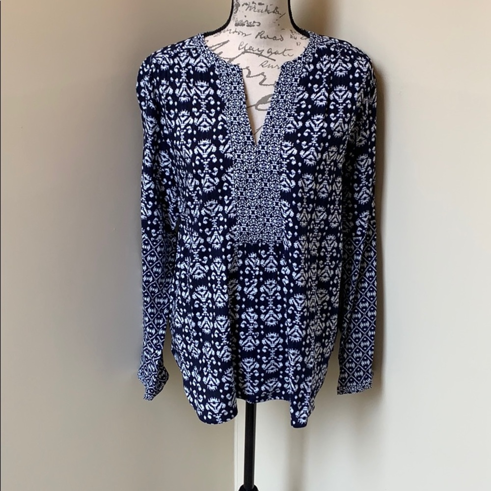 LOFT Printed Tunic Blouse